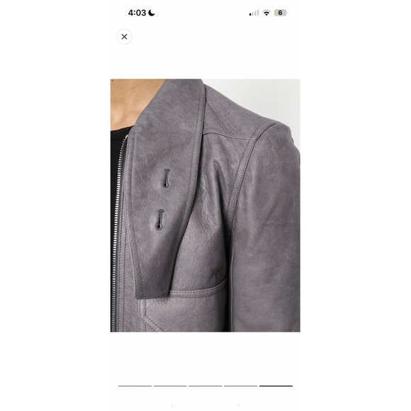 Rick Owens Oblong Collar Leather bomber jacket - Picture 5 of 9
